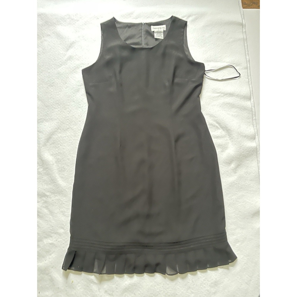 Danny & Nicole Women's Black Dress‎ with Bottom Ruffle Size 14 Sleeveless Lined
